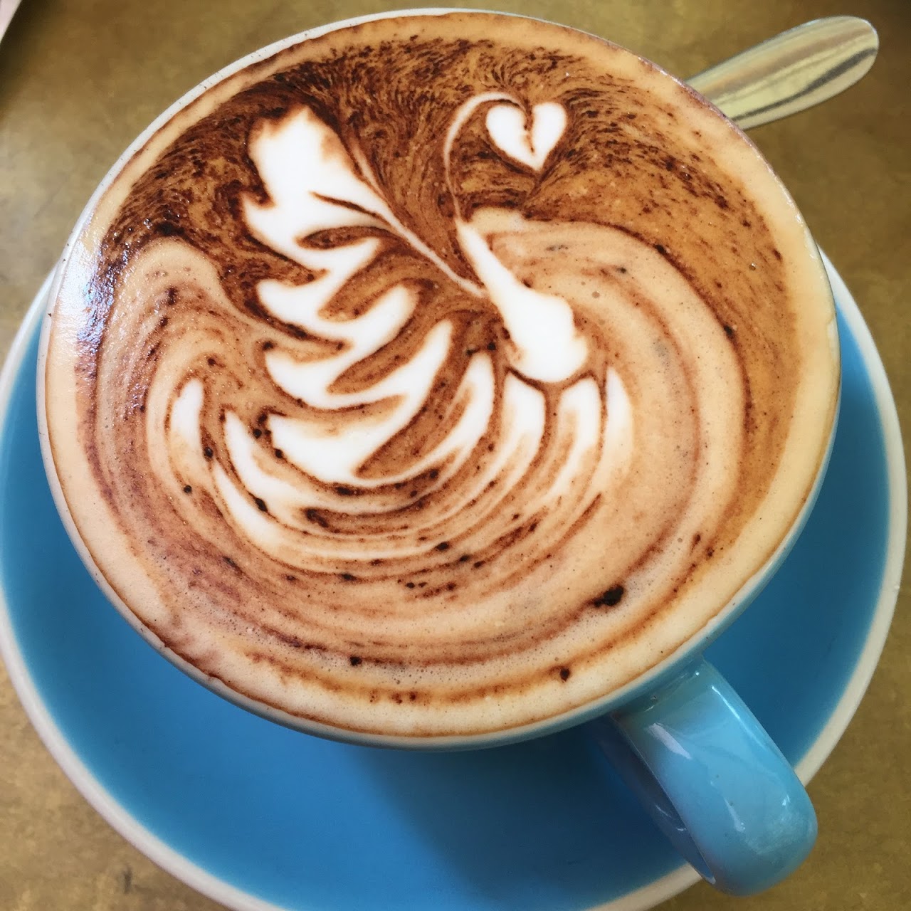 Latte art at The Rocks Cafe